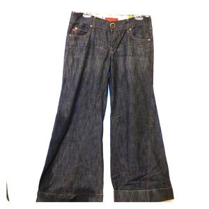 Wide leg business casual jeans